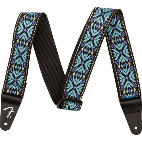 Fender 0990638025 Pasadena Woven Strap, Blue Snowflake, 2"