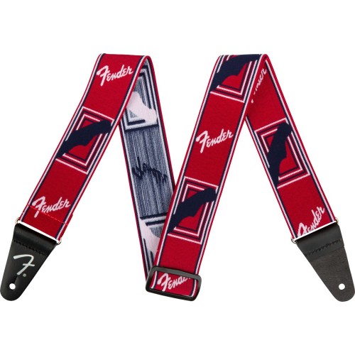 Fender 0990686009 WeighLess Monogram Strap, 2" - Red/White/Blue