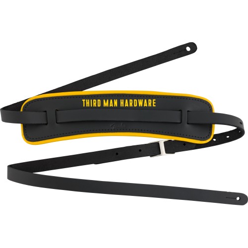 Fender 0990689029 Fender x Third Man Hardware Leather Strap - Black/Yellow