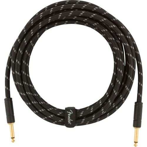 Fender 0990820083 Deluxe Series Instrument Cable, Straight/Straight, 15' - Black Tweed