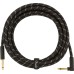Fender 0990820085 Deluxe Series Instrument Cable, Straight/Angle, 15' - Black Tweed
