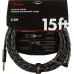 Fender 0990820085 Deluxe Series Instrument Cable, Straight/Angle, 15' - Black Tweed