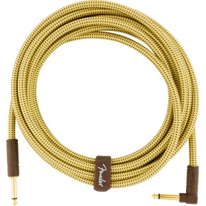 Fender 0990820086 Deluxe Series Instrument Cable, Straight/Angle, 15' - Tweed