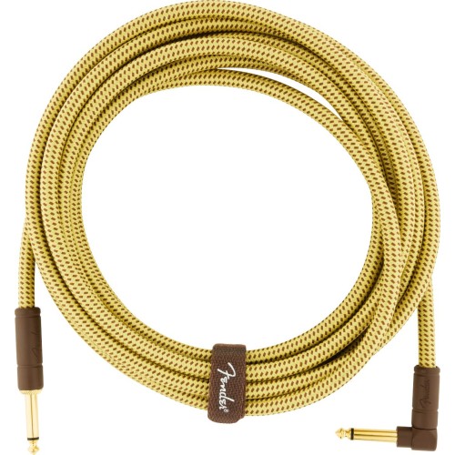 Fender 0990820086 Deluxe Series Instrument Cable, Straight/Angle, 15' - Tweed