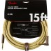 Fender 0990820086 Deluxe Series Instrument Cable, Straight/Angle, 15' - Tweed