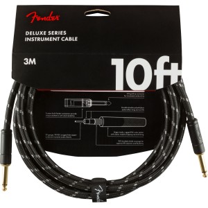 Fender 0990820092 Deluxe Series Instrument Cable, Straight/Straight, 10' - Black Tweed