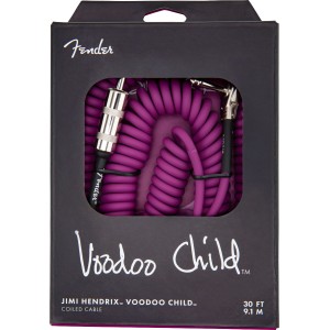 Fender 0990823001 Hendrix Voodoo Child Coil Instrument Cable, Straight/Angle, 30' - Purple