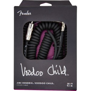 Fender 0990823003 Hendrix Voodoo Child Coil Instrument Cable, Straight/Angle, 30' - Black