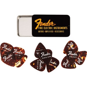 Fender 1980351010 Fine Electric Pick Tin - 12 Pack