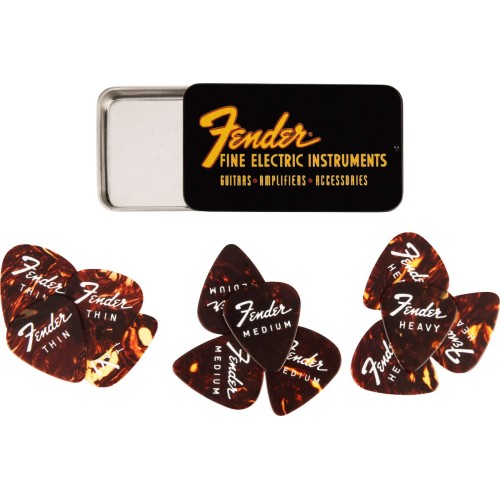 Fender 1980351010 Fine Electric Pick Tin - 12 Pack