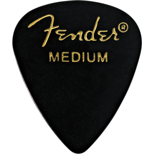 Fender 1980351306 Classic Celluloid, Black, 351 Shape, Medium, 144 Count