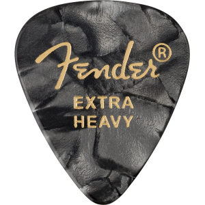 Fender 1980351643 351 Shape Premium Picks, Extra Heavy, Black Moto, 12 Count