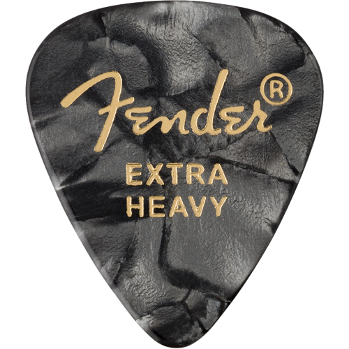 Fender 1980351643 351 Shape Premium Picks, Extra Heavy, Black Moto, 12 Count