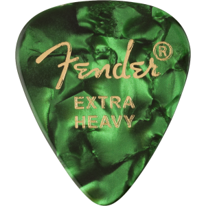 Fender 1980351671 351-Shape Premium Picks, Extra Heavy, Green Moto - 12 Count