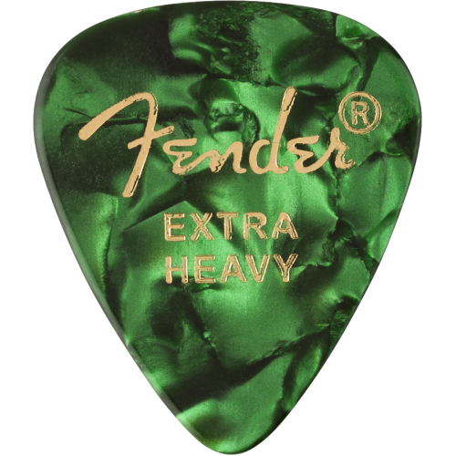 Fender 1980351671 351-Shape Premium Picks, Extra Heavy, Green Moto - 12 Count