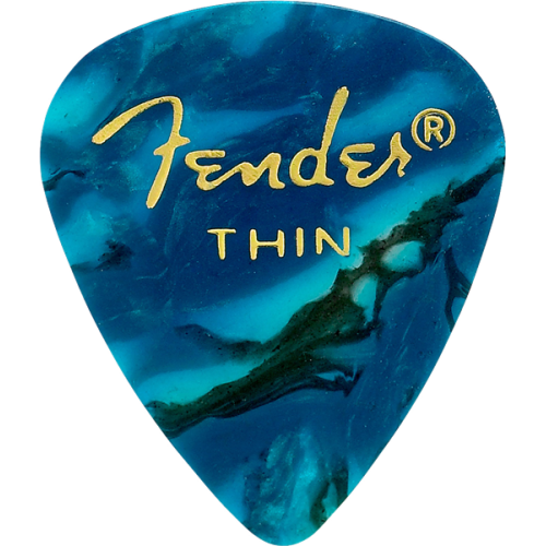 Fender 1980351708 Premium Celluloid 351 Shape Picks, Thin, Ocean Turquoise, 12-Pack