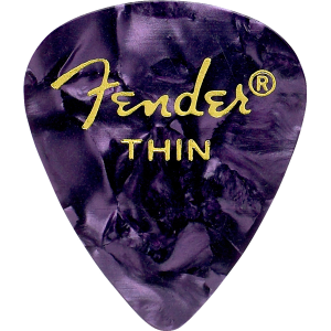 Fender 1980351776 Premium Celluloid 351 Shape Picks, Thin, Purple Moto, 12-Pack