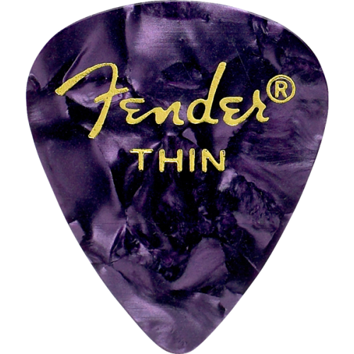 Fender 1980351776 Premium Celluloid 351 Shape Picks, Thin, Purple Moto, 12-Pack