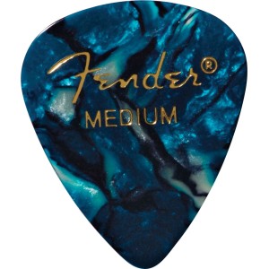 Fender 1980351808 Premium Celluloid 351 Shape Picks, Medium, Ocean Turquoise, 12-Pack