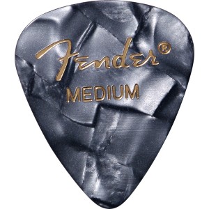 Fender 1980351843 Premium Celluloid 351 Shape Picks, Medium, Black Moto, 12-Pack