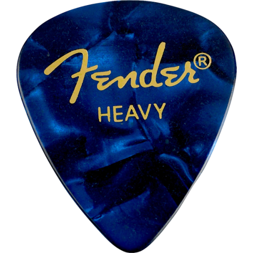 Fender 1980351902 Premium Celluloid 351 Shape Picks, Heavy, Blue Moto - 12-Pack