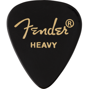 Fender 1980351906 Classic Celluloid, Black, 351 Shape, Heavy, 12 Count