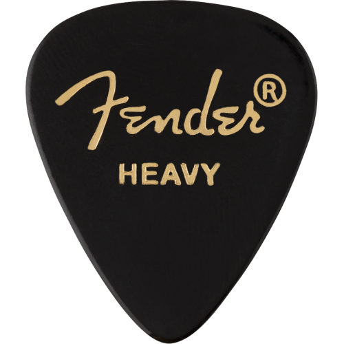 Fender 1980351906 Classic Celluloid, Black, 351 Shape, Heavy, 12 Count