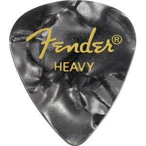 Fender 1980351943 Premium Celluloid 351 Shape Picks, Heavy, Black Moto, 12-Pack