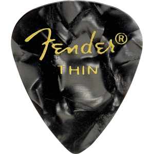 Fender 1982351143 Premium Celluloid 351 Shape Picks, Thin, Black Moto
