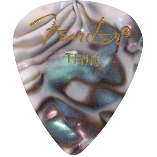 Fender 1982351157 Premium Celluloid 351 Shape Picks, Thin, Abalone
