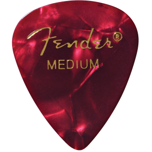 Fender 1982351309 Premium Celluloid 351 Shape Picks, Medium, Red Moto