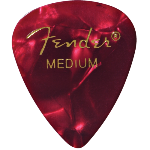 Fender 1982351309 Premium Celluloid 351 Shape Picks, Medium, Red Moto