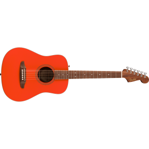 Fender 0974101140 California Standard Redondo Mini with Bag, Spruce Top - Fiesta Red