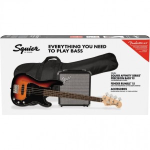 Fender Squier Affinity Series Precision Bass PJ Pack- Brown Sunburst
