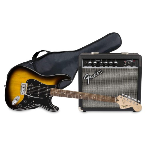 Fender Affinity Series Stratocaster HSS Pack, Laurel Fingerboard, Brown Sunburst - 0371824632 