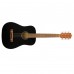 Fender FA-15 3/4 Scale Steel String Acoustic Guitar with Gig Bag (Black)