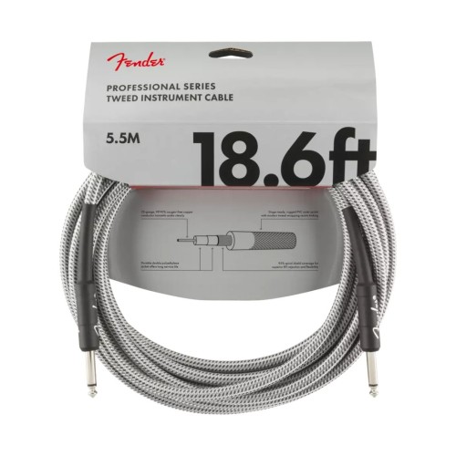 Fender 0990820069 Contour Series Tweed Instrument Cable - White Tweed