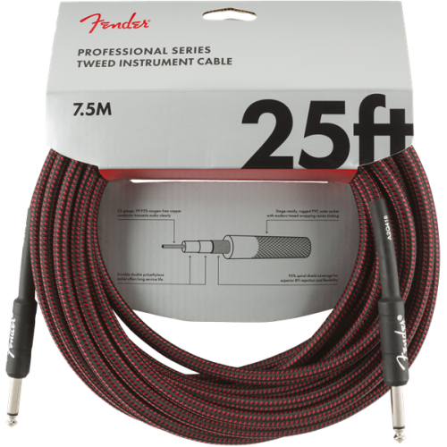 Fender 0990820070 Contour Series Tweed Instrument Cable - Red Tweed