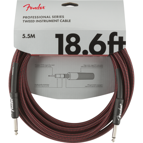 Fender 0990820067 Contour Series Tweed Instrument Cable - Red Tweed