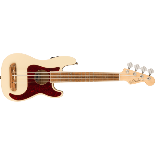 Fender 0970583505 Fullerton Precision Bass Uke, Walnut Fingerboard - Olympic White
