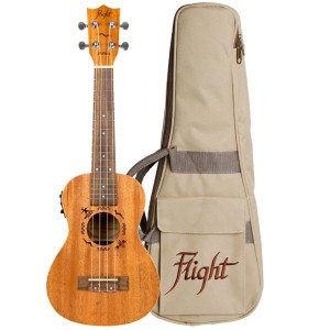 Flight DUC523 EQ MAH Electric-Acoustic Concert Ukulele with Padded Gig Bag