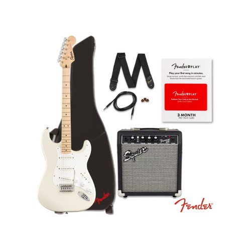 Fender 0371822405 Squier FSR Stratocaster MN Electric Guitar Pack - Olympic White