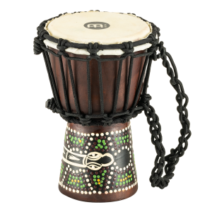 Meinl HDJ6-XXS 4 1/2" African Style Mini Wood Djembe - Dark Serpent Design