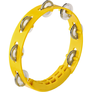 Nino NINO49Y 8" Molded ABS Tambourine - 1 Row , Yellow