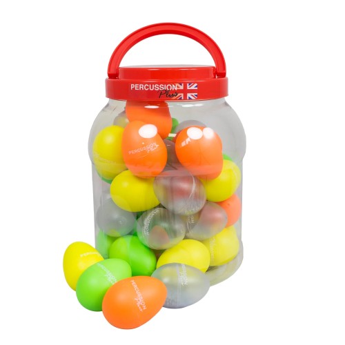 Percussion Plus PP3100 Tub of 40 Egg Shakers in Fluorescent Colours