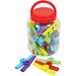 Percussion Plus PP3230 Tub of 30 Colorful Plastic Kazoos