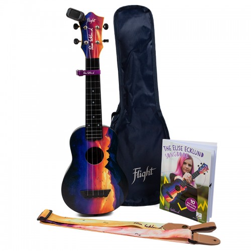 Flight TUS-EE SUNSET PACK Elise Ecklund Signature Travel Soprano Ukulele Bundle