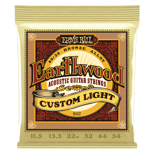 Ernie Ball Earthwood Custom Light 80/20 Bronze Acoustic Guitar Strings - 11.5-54 Gauge - P02007