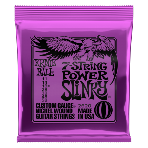 Ernie Ball Power Slinky 7-String Nickel Wound Electric Guitar Strings - 11-58 Gauge - P02620