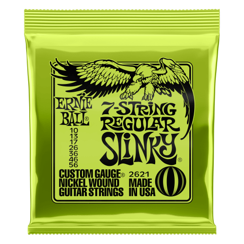 Ernie Ball  Regular Slinky 7-String Nickel Wound Electric Guitar Strings - 10-56 Gauge - P02621